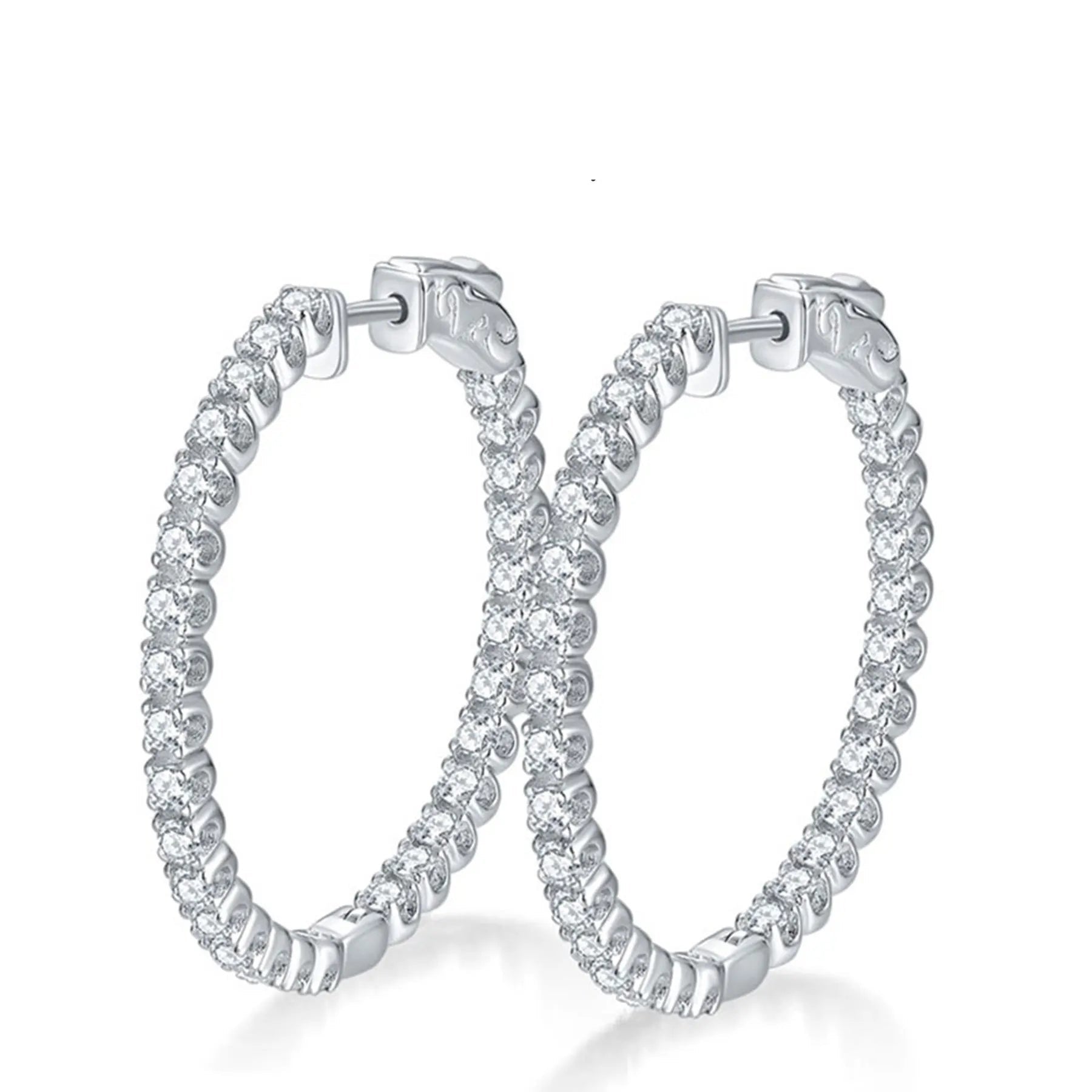 <tc>Moissanit-Creolen in S925-Silber </tc>