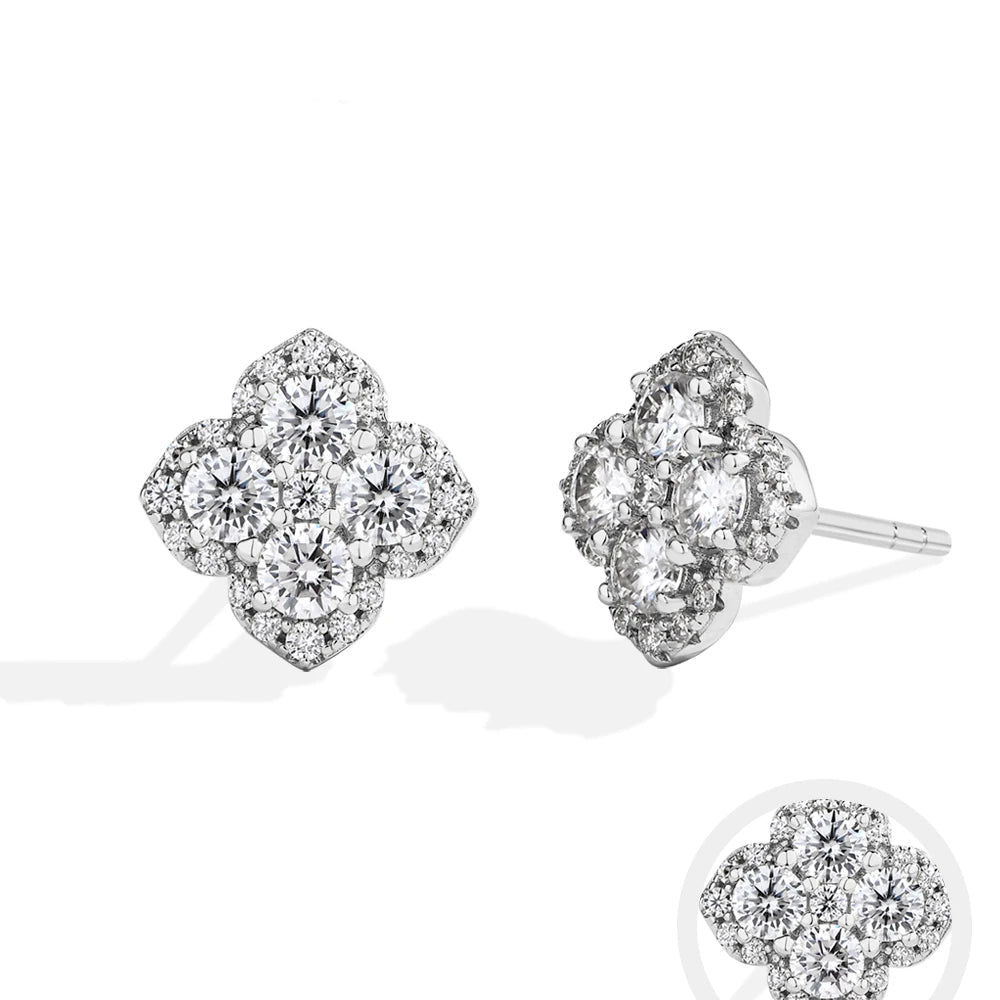 <tc>Moissanit-Diamantohrringe für Damen aus S925-Silber </tc>