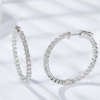 <tc>Moissanit-Creolen in S925-Silber </tc>