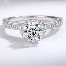Knotenring aus S925-Silber mit 1 Karat Moissanit und