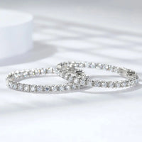 <tc>Moissanit-Creolen in S925-Silber </tc>