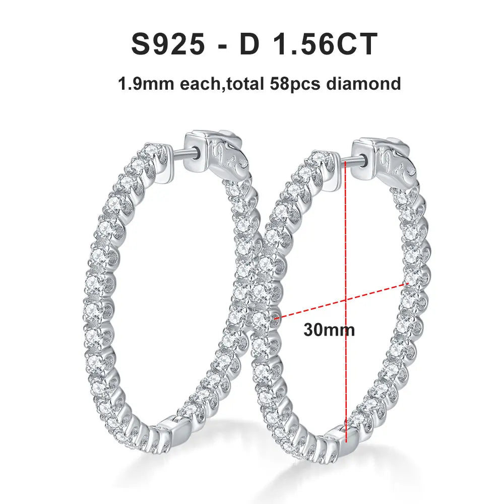 <tc>Moissanit-Creolen in S925-Silber </tc>