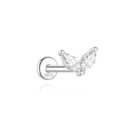 925 Silber Moissanit Ohrringe mit flacher Rückseite für Damen