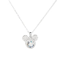 Mickey Full Moissanit Halskette aus 925er Silber