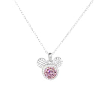 Mickey Full Moissanit Halskette aus 925er Silber