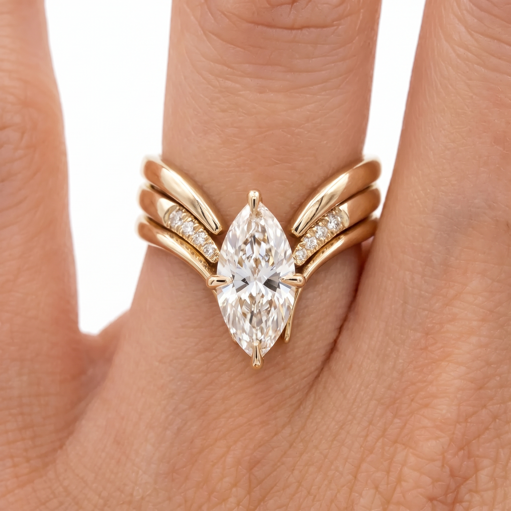 Marquise-Cut Ring Set