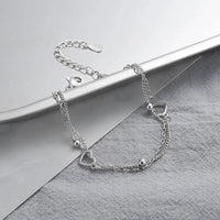 Bracelet fin en forme de cœur en argent 925