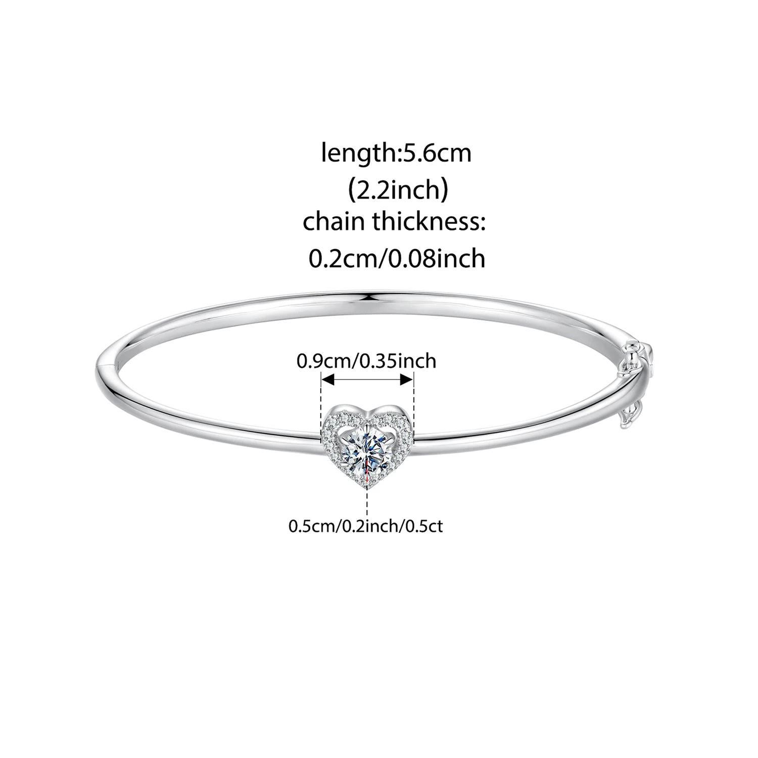 <tc>Hohlherz-Armband – Moissanit-Glanz aus 925er Silber</tc>