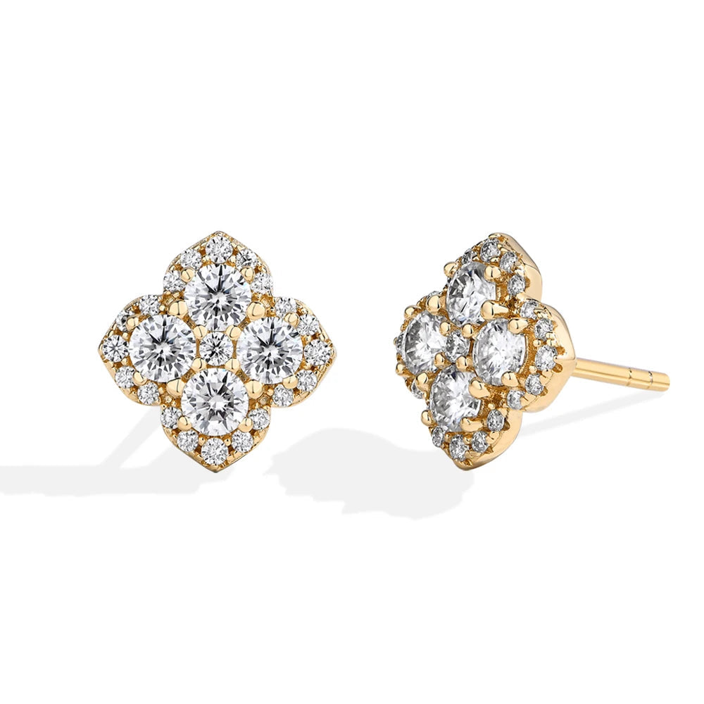 <tc>Moissanit-Diamantohrringe für Damen aus S925-Silber </tc>
